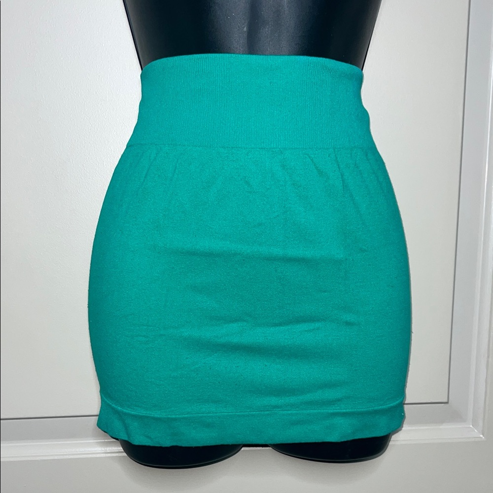 Chic Teal Mini Strechy Skirt